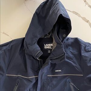 Lands' End Men's Dark Blue Squall insulated rain jacket